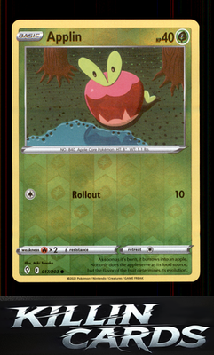 Reverse Holofoil Applin 017/203 Pokemon Common SWSH07: Evolving Skies Card NM