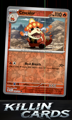 Reverse Holofoil Crocalor 030/191 Pokemon Common SV08: Surging Sparks Card NM