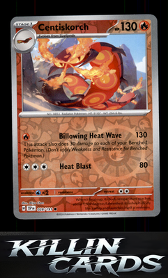 Reverse Holofoil Centiskorch 028/191 Pokemon Common SV08: Surging Sparks Card NM