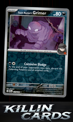 Reverse Holofoil Team Rocket's Grimer 123/182 Pokemon Common SV10: Destined Riva