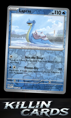 Reverse Holofoil Lapras 016/091 Pokemon Common SV: Paldean Fates Card NM