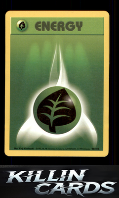 Grass Energy 099/102 Pokemon Common Base Set Card LP