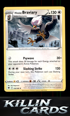 Hisuian Braviary 132/189 Pokemon Rare SWSH10: Astral Radiance Card NM