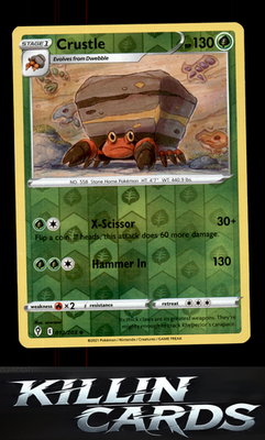Reverse Holofoil Crustle 012/203 Pokemon Uncommon SWSH07: Evolving Skies Card NM