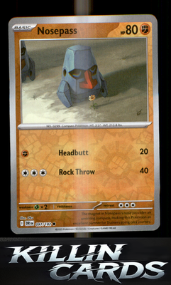 Reverse Holofoil Nosepass 097/182 Pokemon Common SV10: Destined Rivals Card NM