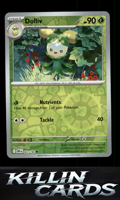 Reverse Holofoil Dolliv 022/182 Pokemon Common SV10: Destined Rivals Card NM