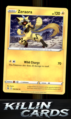 Zeraora 102/264 Pokemon Rare SWSH08: Fusion Strike Card NM