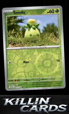 Reverse Holofoil Smoliv 021/182 Pokemon Common SV10: Destined Rivals Card NM