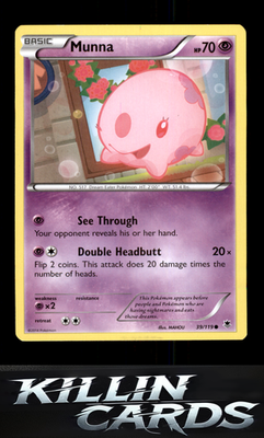 Munna 39/119 Pokemon Common XY - Phantom Forces Card NM
