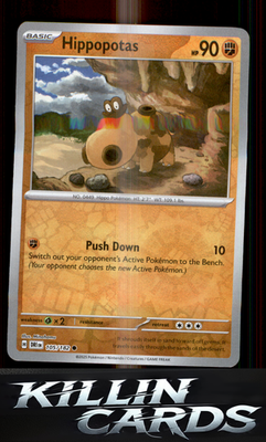 Reverse Holofoil Hippopotas 105/182 Pokemon Common SV10: Destined Rivals Card NM