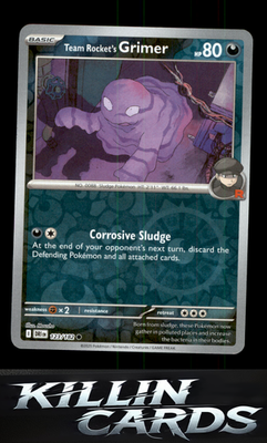 Reverse Holofoil Team Rocket's Grimer 123/182 Pokemon Common SV10: Destined Riva
