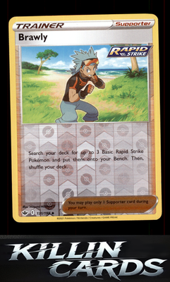 Reverse Holofoil Brawly 131/198 Pokemon Uncommon SWSH06: Chilling Reign Card NM