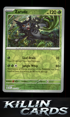 Reverse Holofoil Zarude 011/191 Pokemon Rare SV08: Surging Sparks Card NM