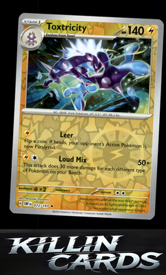 Reverse Holofoil Toxtricity 072/197 Pokemon Rare SV03: Obsidian Flames Card NM