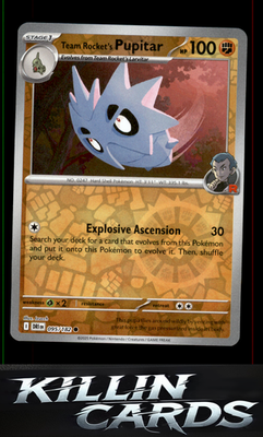 Reverse Holofoil Team Rocket's Pupitar 095/182 Pokemon Common SV10: Destined Riv