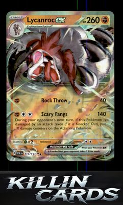 Lycanroc ex 117/193 Pokemon Double Rare SV02: Paldea Evolved Card NM