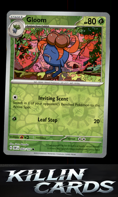 Reverse Holofoil Gloom 002/197 Pokemon Common SV03: Obsidian Flames Card NM
