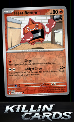 Reverse Holofoil Heat Rotom 043/182 Pokemon Common SV10: Destined Rivals Card NM