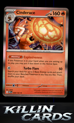 Cinderace 028/132 Pokemon Rare ME01: Mega Evolution Card NM