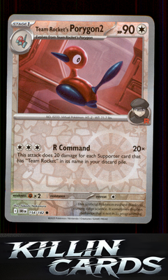 Reverse Holofoil Team Rocket's Porygon2 154/182 Pokemon Common SV10: Destined Ri