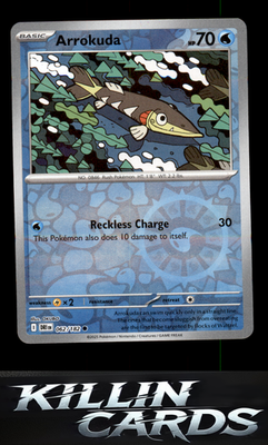 Reverse Holofoil Arrokuda 062/182 Pokemon Common SV10: Destined Rivals Card NM