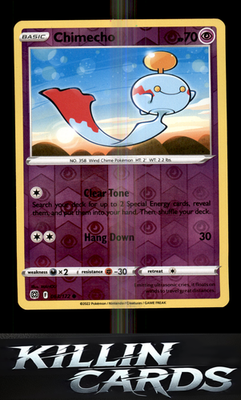 Reverse Holofoil Chimecho 063/172 Pokemon Common SWSH09: Brilliant Stars Card NM
