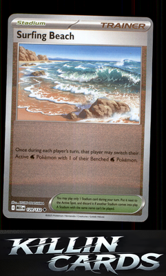 Reverse Holofoil Surfing Beach 129/132 Pokemon Uncommon ME01: Mega Evolution Car