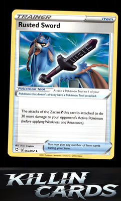 Rusted Sword 062/072 Pokemon Uncommon Shining Fates Card NM