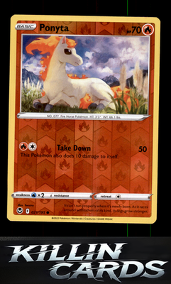 Reverse Holofoil Ponyta 021/195 Pokemon Common SWSH12: Silver Tempest Card NM