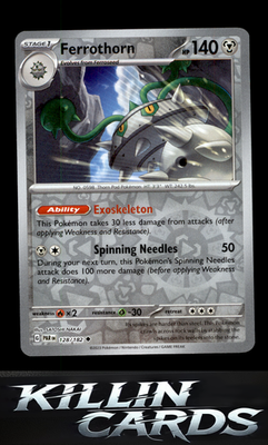 Reverse Holofoil Ferrothorn - 128/182 128/182 Pokemon Uncommon SV04: Paradox Rif