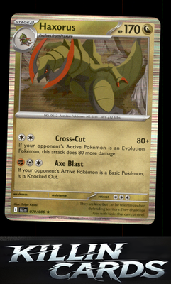 Haxorus 070/086 Pokemon Rare SV: Black Bolt Card NM