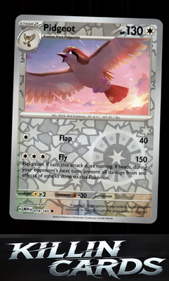 Reverse Holofoil Pidgeot 018/165 Pokemon Uncommon SV: Scarlet & Violet 151 Card