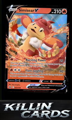 Simisear V 022/159 Pokemon Ultra Rare Crown Zenith Card NM
