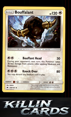 Bouffalant 108/147 Pokemon Uncommon SM - Burning Shadows Card NM