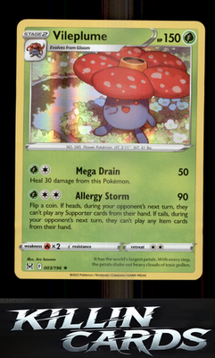 Vileplume 003/196 Pokemon Holo Rare SWSH11: Lost Origin Card NM