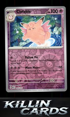 Reverse Holofoil Clefable 036/165 Pokemon Uncommon SV: Scarlet & Violet 151 Card