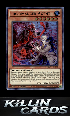 1st Edition Libromancer Agent BACH-EN087 YuGiOh Super Rare Battle of Chaos Card