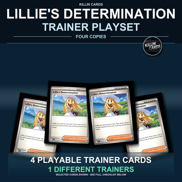 Pokemon TCG Lillie's Determination Trainer Card Playset 4 Cards