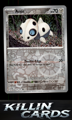 Reverse Holofoil Aron 120/167 Pokemon Common SV06: Twilight Masquerade Card NM