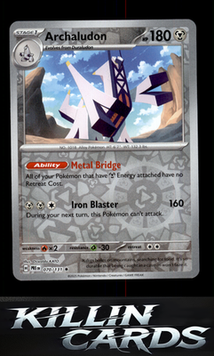 Reverse Holofoil Archaludon 070/131 Pokemon Rare SV: Prismatic Evolutions Card N