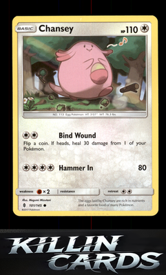 Chansey 101/145 Pokemon Common SM - Guardians Rising Card NM