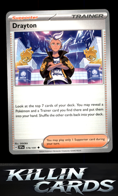 Drayton - 174/191 174/191 Pokemon Uncommon SV08: Surging Sparks Card NM