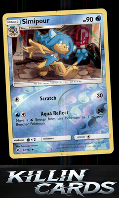 Reverse Holofoil Simipour 37/147 Pokemon Uncommon SM - Burning Shadows Card NM