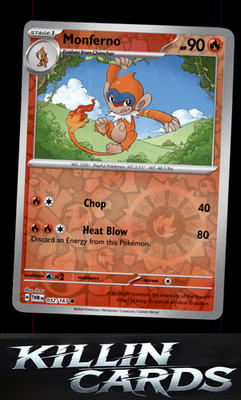 Reverse Holofoil Monferno 032/167 Pokemon Common SV06: Twilight Masquerade Card