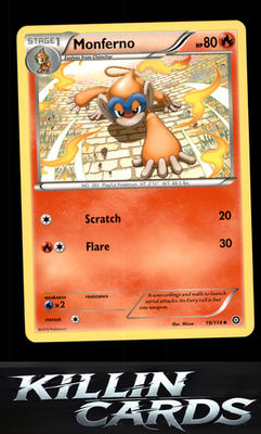Monferno 19/114 Pokemon Uncommon XY - Steam Siege Card NM