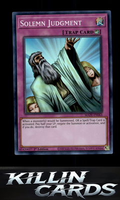 Solemn Judgment MAZE-EN063 YuGiOh Super Rare Maze of Memories Card NM