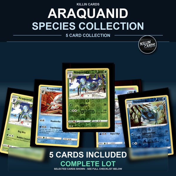 Pokemon TCG Araquanid Species Collection 5 Different Cards