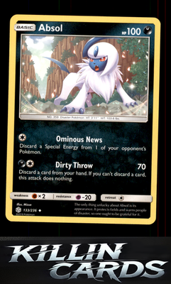 Absol 133/236 Pokemon Uncommon SM - Cosmic Eclipse Card NM