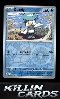 Reverse Holofoil Quaxly 050/191 Pokemon Common SV08: Surging Sparks Card NM