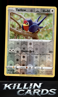 Reverse Holofoil Taillow 133/185 Pokemon Common SWSH04: Vivid Voltage Card NM